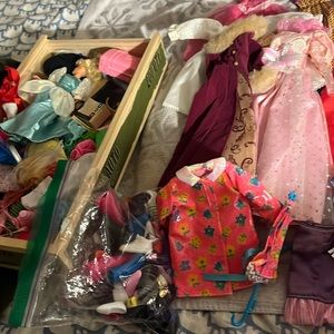 Vintage lot of Barbie clothes and accessories